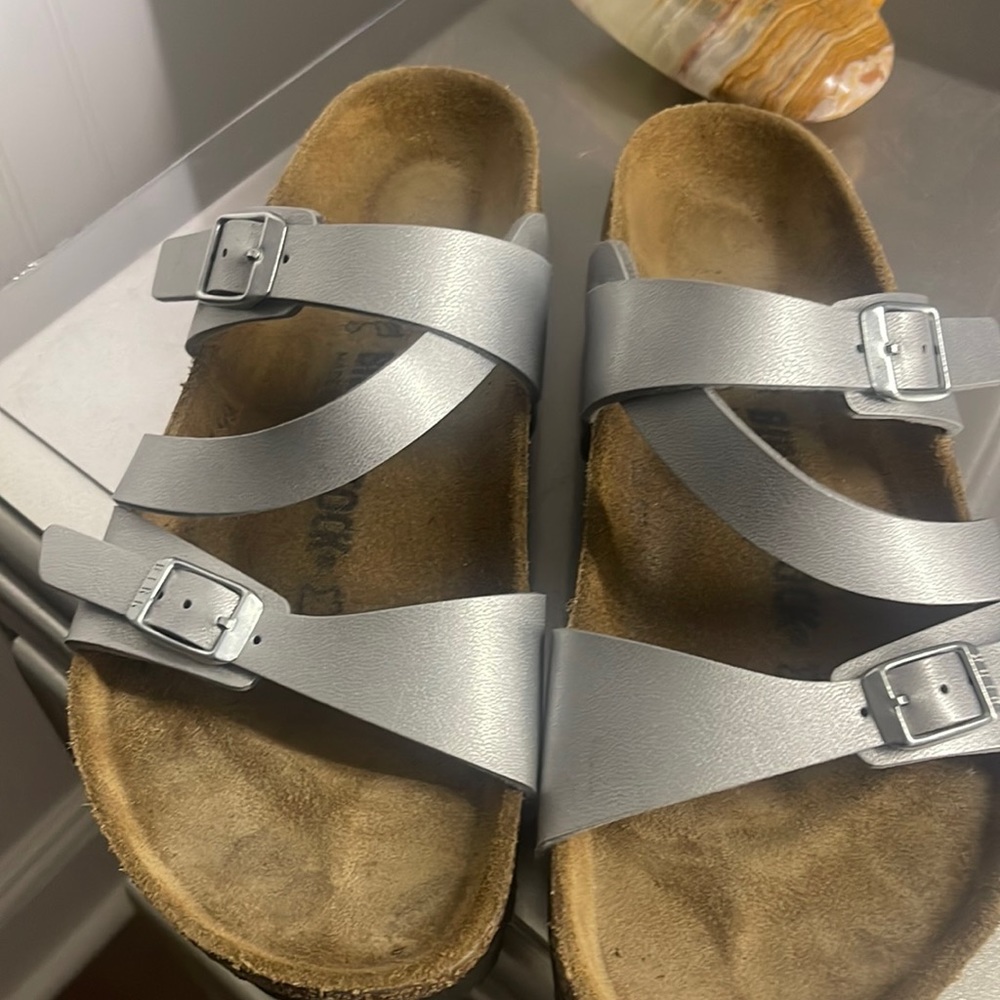 silver Birkenstock wore a few times